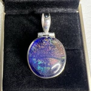 Vintage NC Dichroic Glass 925 Sterling Silver Pendant